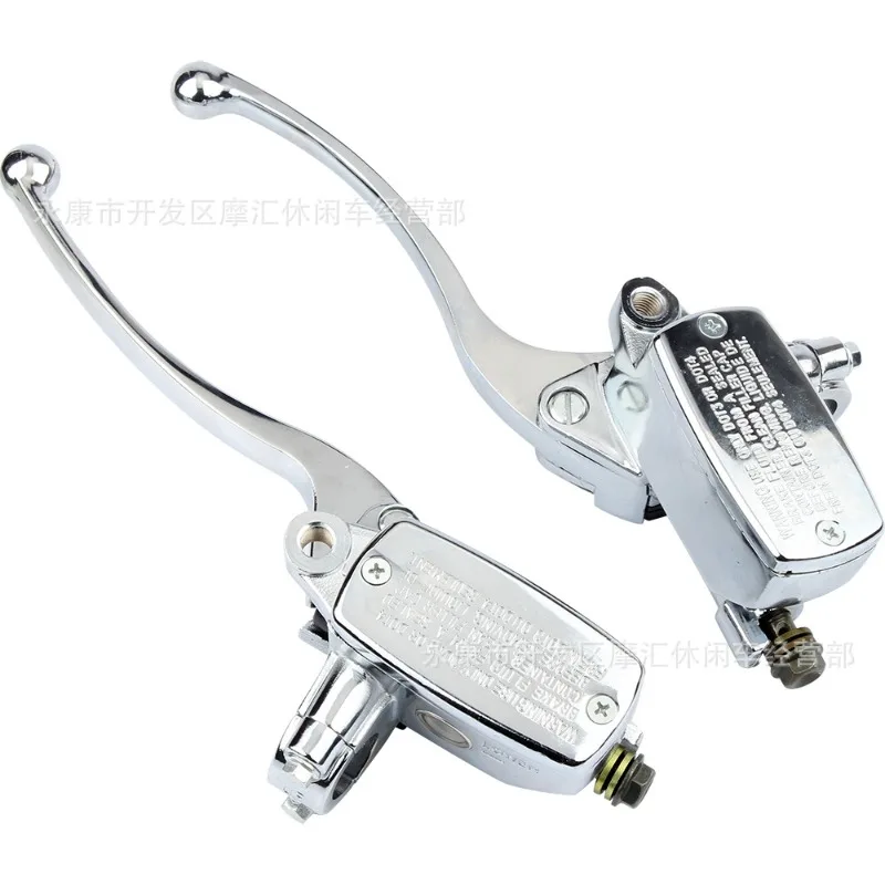 

Motorcycle Parts Electroplating 22mm Handlebar Hydraulic Brake Master Cylinder Brake Upper Pump Left and Right Kit 14mm Piston