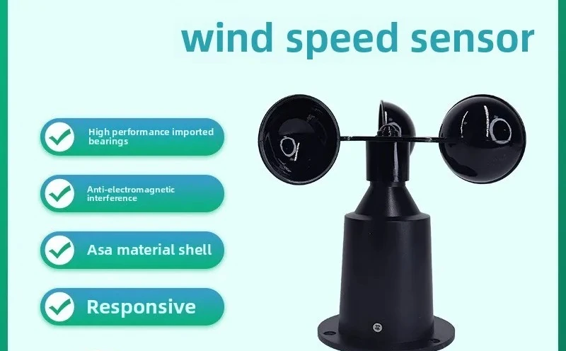 Wind Speed Sensor Outdoor Meteorological Anemometer Transmitter Accurate Measurement of Wind Speed