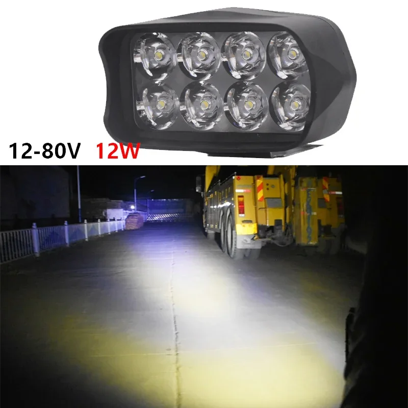 Motorcycle Lights 12V-80V Motorcycle Car Super Bright 8/12/16/30 LED Light Headlight Spotlight Headlight Work Light Accessories