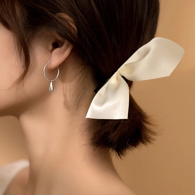 Modian proste krople wody kolczyki dla kobiet oryginalna 925 srebro geometryczne zwisające kolczyki moda piękna biżuteria Bijoux — zdjęcie 3