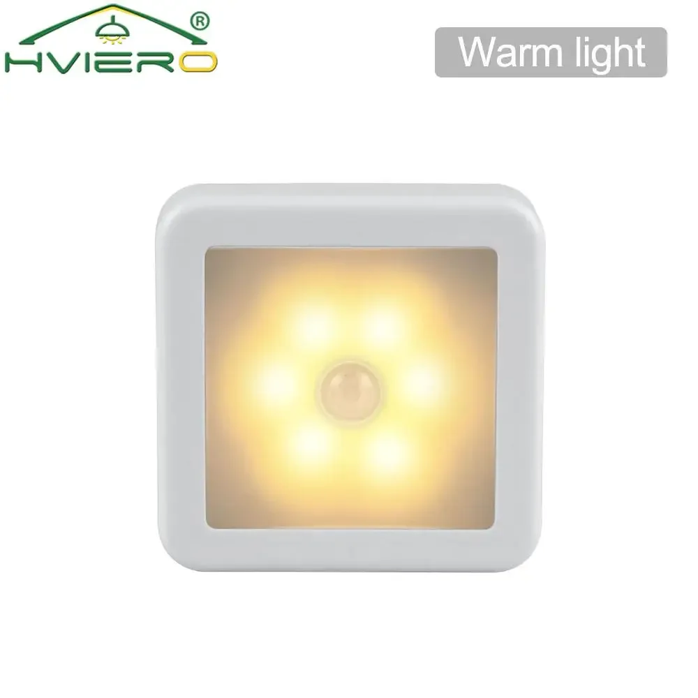 LED Wall Night Light Motion Controlled Smart Human Body Sensor Battery Operated For Home Stairs Living Room Hallway Pathway Lamp