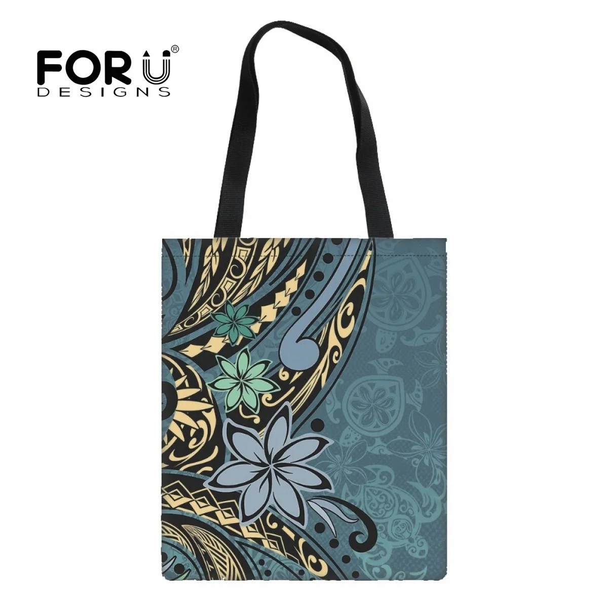 

FORUDESIGNS Hibiscus Hawaiian Style Shopping Bag Shopper Reusable Recycle Bag Fashion Bag Commuter 2023 Friendly Products