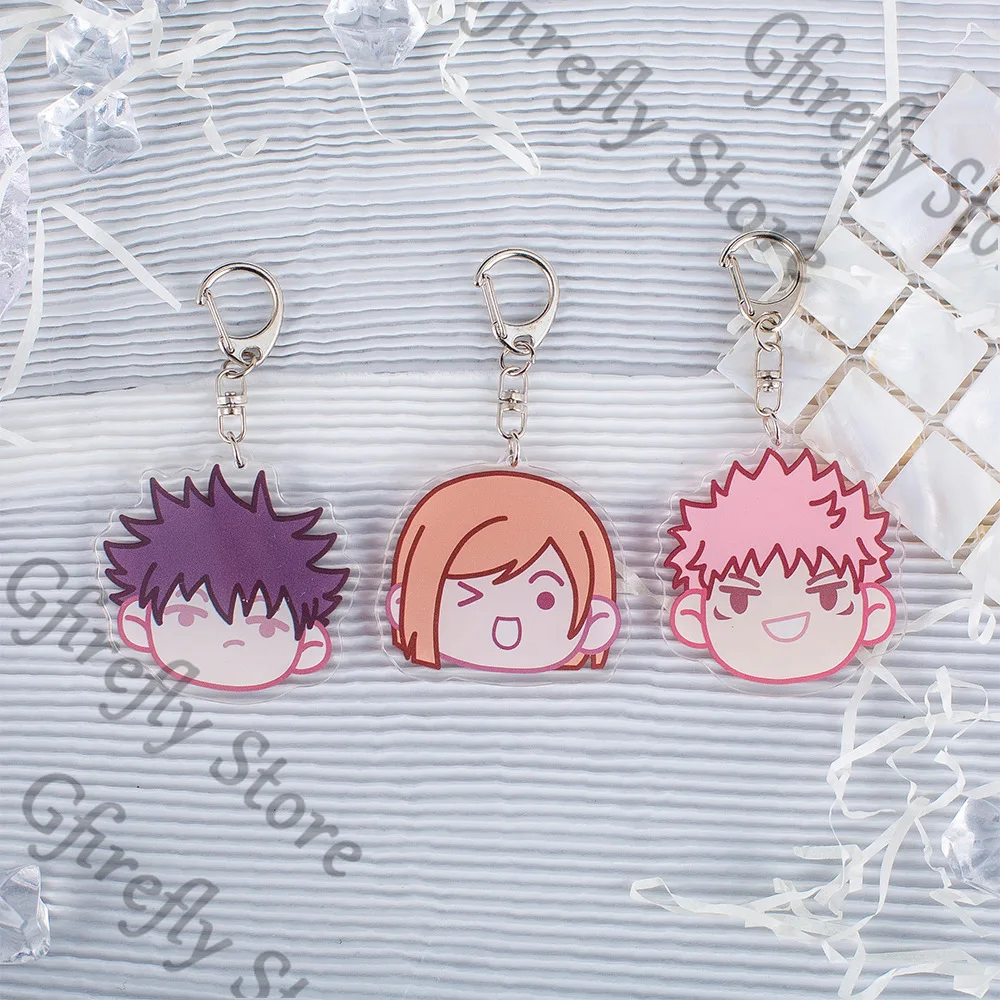 

Jujutsu Kaisen Satoru Gojo Nanami Kento Q Version Acrylic Keychain Pendant Cartoon Figure Mini Kawaii Ornaments Hanging Drop