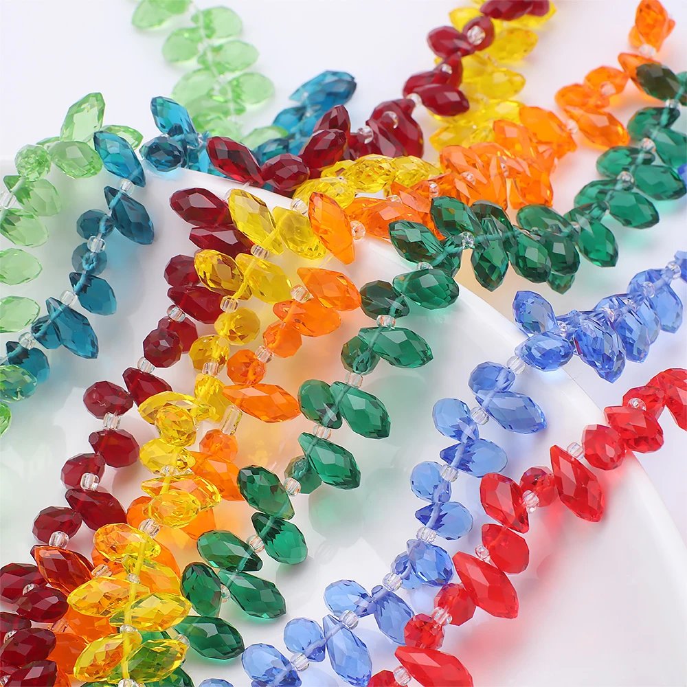 95Pcs/Lot 6X12mm Top Drilled Crystal Teardrop Pendants Faceted Prism Beads for DIY Jewelry Making Necklace Earring Accessories