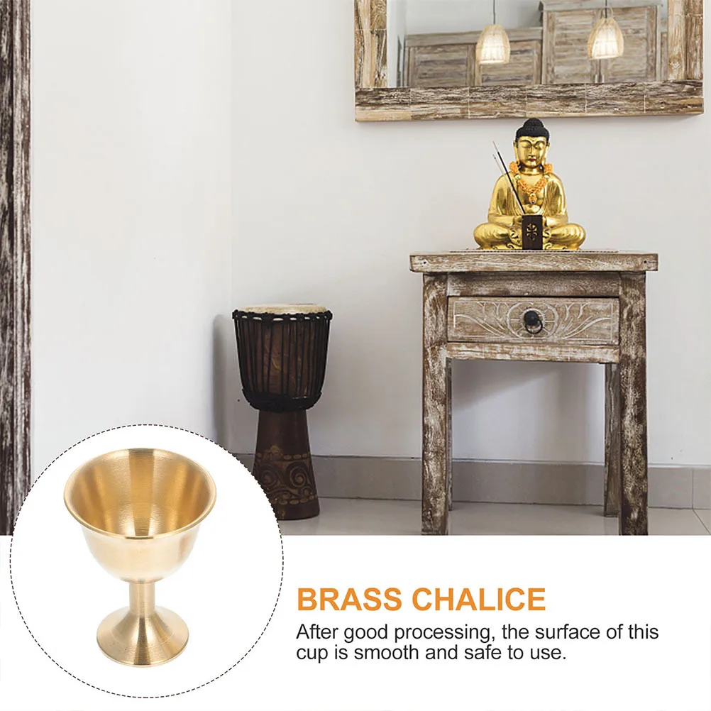 

Brass Temple Wine Goblet Retro Elegant Smooth Surface Suitable for Buddhist Hall Household Cup Luxury European Style