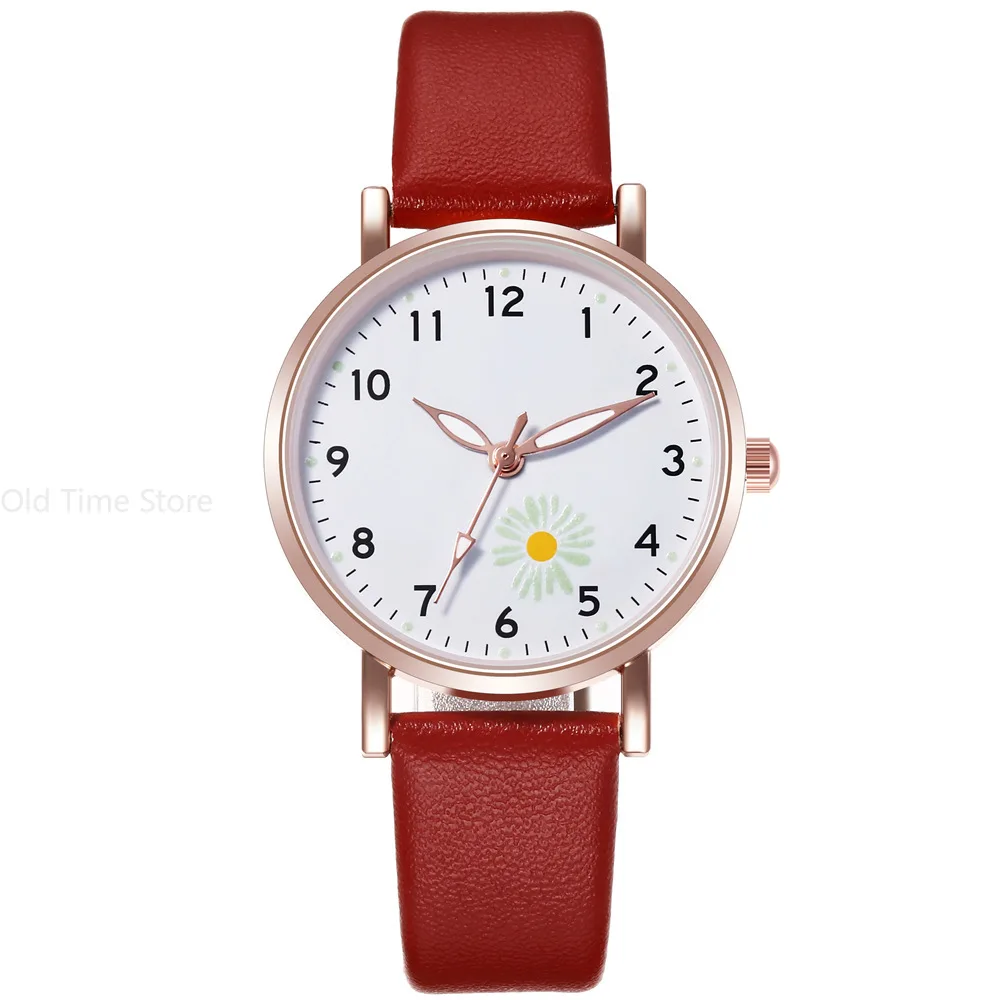 Relojes de pulsera luminosos para mujer, reloj de cuarzo con correa de cuero informal, sencillo, a la moda