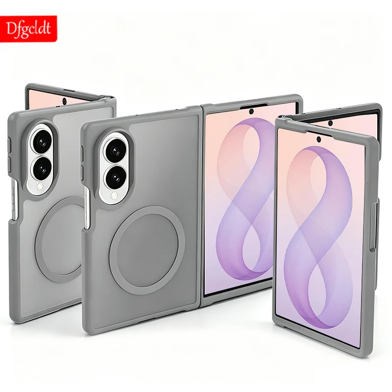 Translucent Skin Feel Matte Case For Samsung Galaxy Z Fold8 Ultra Z Fold7 Z Fold6 For Magsafe Magnetic Wireless Charging Cover