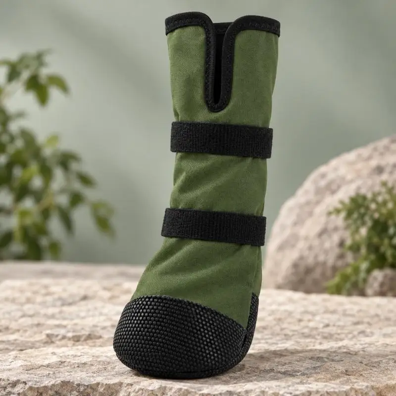   Dog Foot Recovery Shoe with a Dirt and Debris Barrier, Soft Fleece Lining, 2-Bands Fastening, and Walking Grip for Outdoor Use
