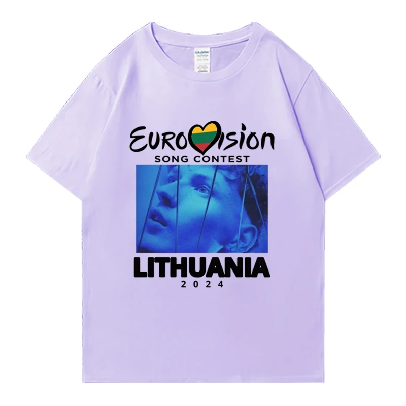 Hot sale Eurovision 2024 Event Lithuania Fashion T-Shirts Men Women vintage short sleeve t-shirt  Unisex Casual Oversized Tops