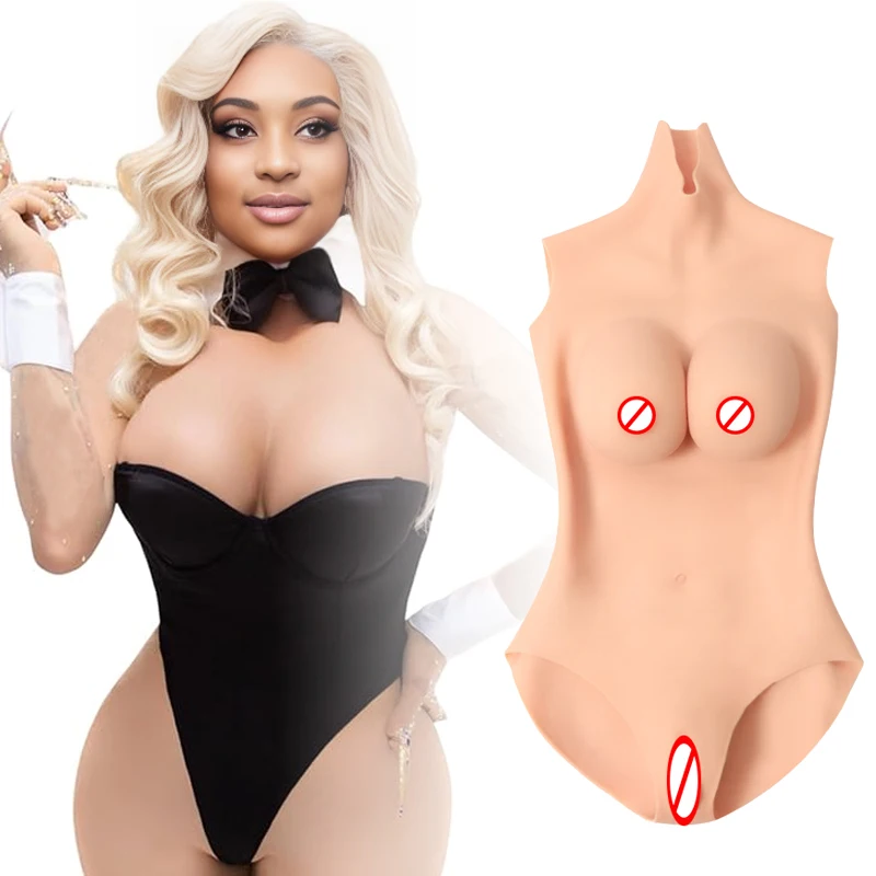 Realistic Silicone Breast Body Suit Fake Vagina Male To Female Boobs Breast Form Crossdresser Bodysuit For Transgender