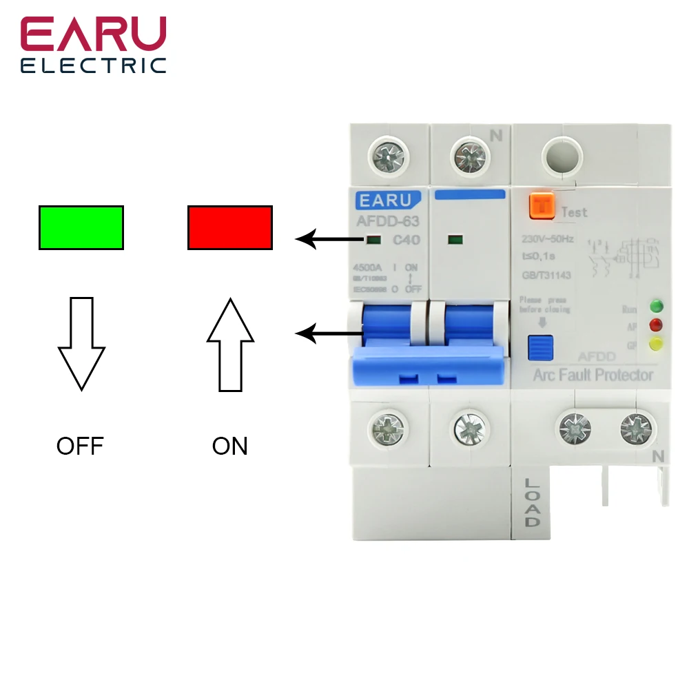 AFDD Fault Arc Protector Circuit Breaker Main Switch RCBO MCB Short Circuit Protection Leakage Protection Overload Protection