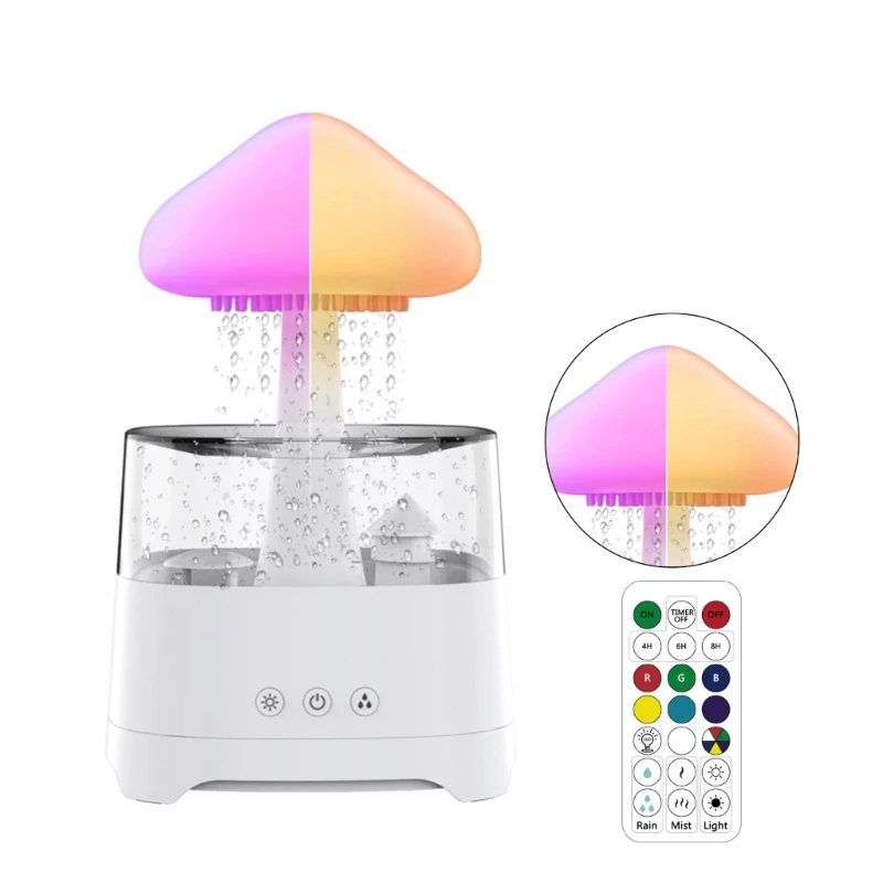 Multifunctional Mist Air Humidifier Small Size Mushroom Shaped Room Humidifier with Night Lamp Cute Mist Humidifiers