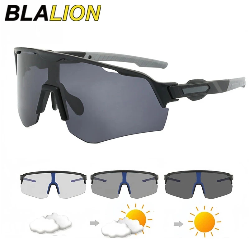BLALION Photochromic Polarized Cycling Glasses Unisex Bike Glasses UV400 Protection Eyewear Sunglasses MTB Road Bicycle Goggles