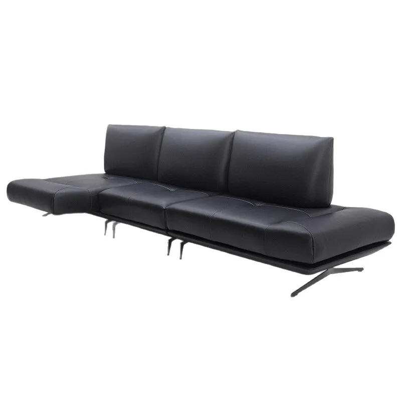Variety Dynamic Island One-line sofa, multi-functional black full half green leather sofa