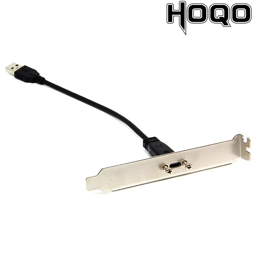 Hoqo Usb A Male Naar Usb C Vrouwelijke Met Panel Montage, moederbord Adapter USB3.0 Uitgebreid Soort-C Test Kabel Met Baffle Datakabel