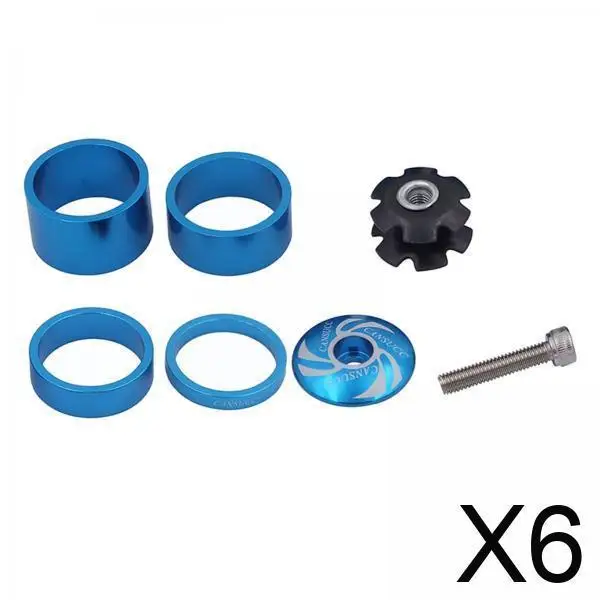 

6x4 шт., прокладка для гарнитуры, 28,6 мм, шайба штока передней вилки, алюминиевый сплав, 5/10/15/20 мм, прокладка, аксессуары для регулятора высоты