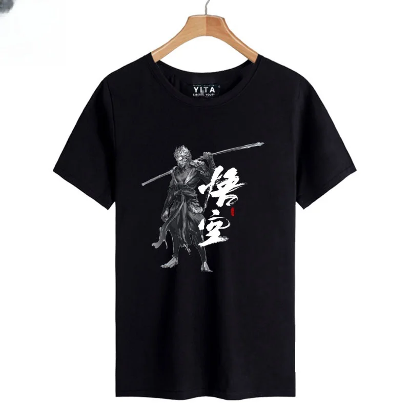 Men Women's T-Shirt Black Myth Wukong Pure Cotton Tees Short Sleeve Monkey King Journey To The West GAME T Shirts Clothing