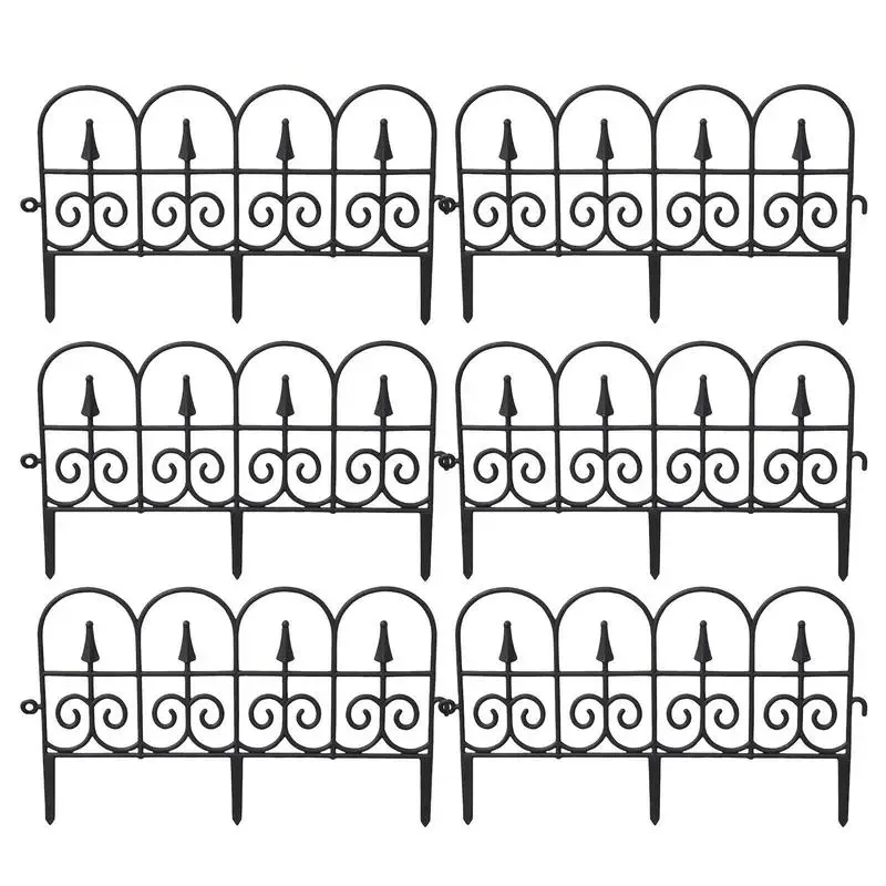 Ogrodzenie ogrodowe 6 szt. Panele ogrodzeniowe do ogrodu elastyczne odpinane ogrodzenie na drzewa odporne na warunki atmosferyczne ścieżka krajobrazowa ogrodzenia