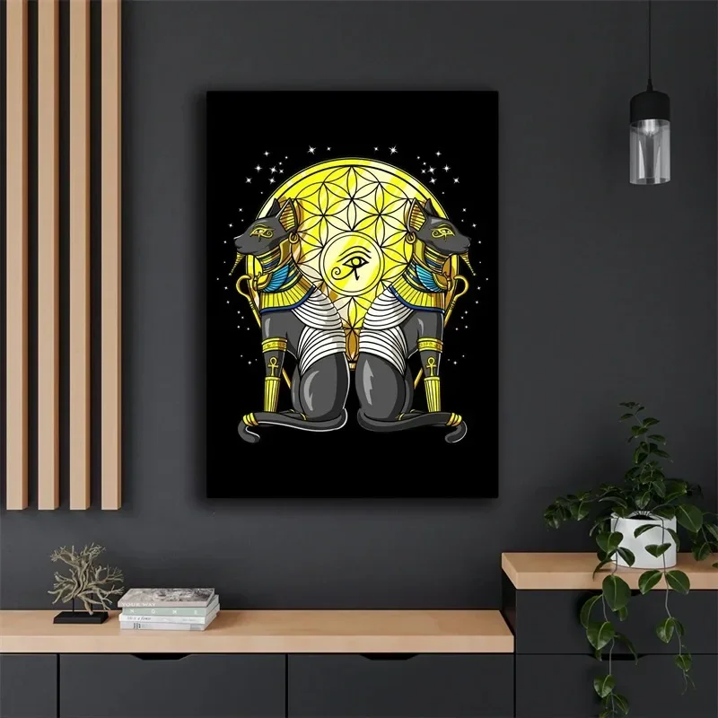 Egyptian Mythology Ancient Egyptian Monsters Pattern Canvas Painting Posters and Prints Wall Art For Living Room Decoration