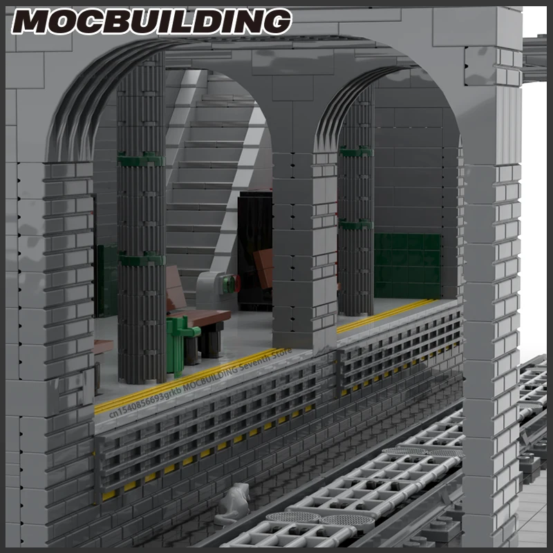 MOC Building Blocks City Street View Architecture Underground Metro Station 2 And Subway 3 Assembly Technology Bricks Toys Gifts