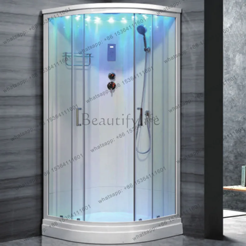 High-end fan-shaped integral room thickened 6MM tempered glass acrylic backplane bath room