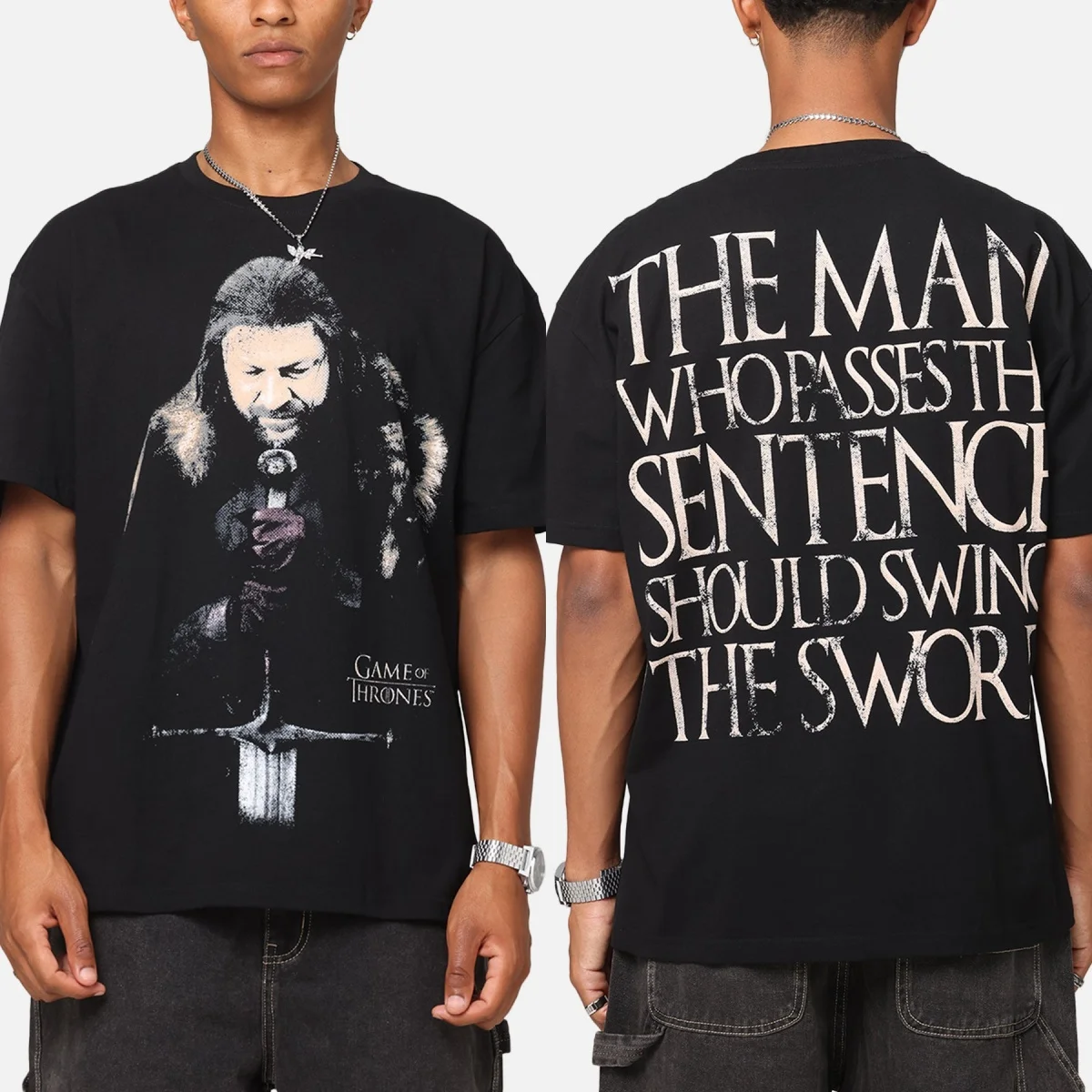 Game of Thrones Ned Stark Vintage Graphic T-Shirt Cotton Men Women Streetwear Tee