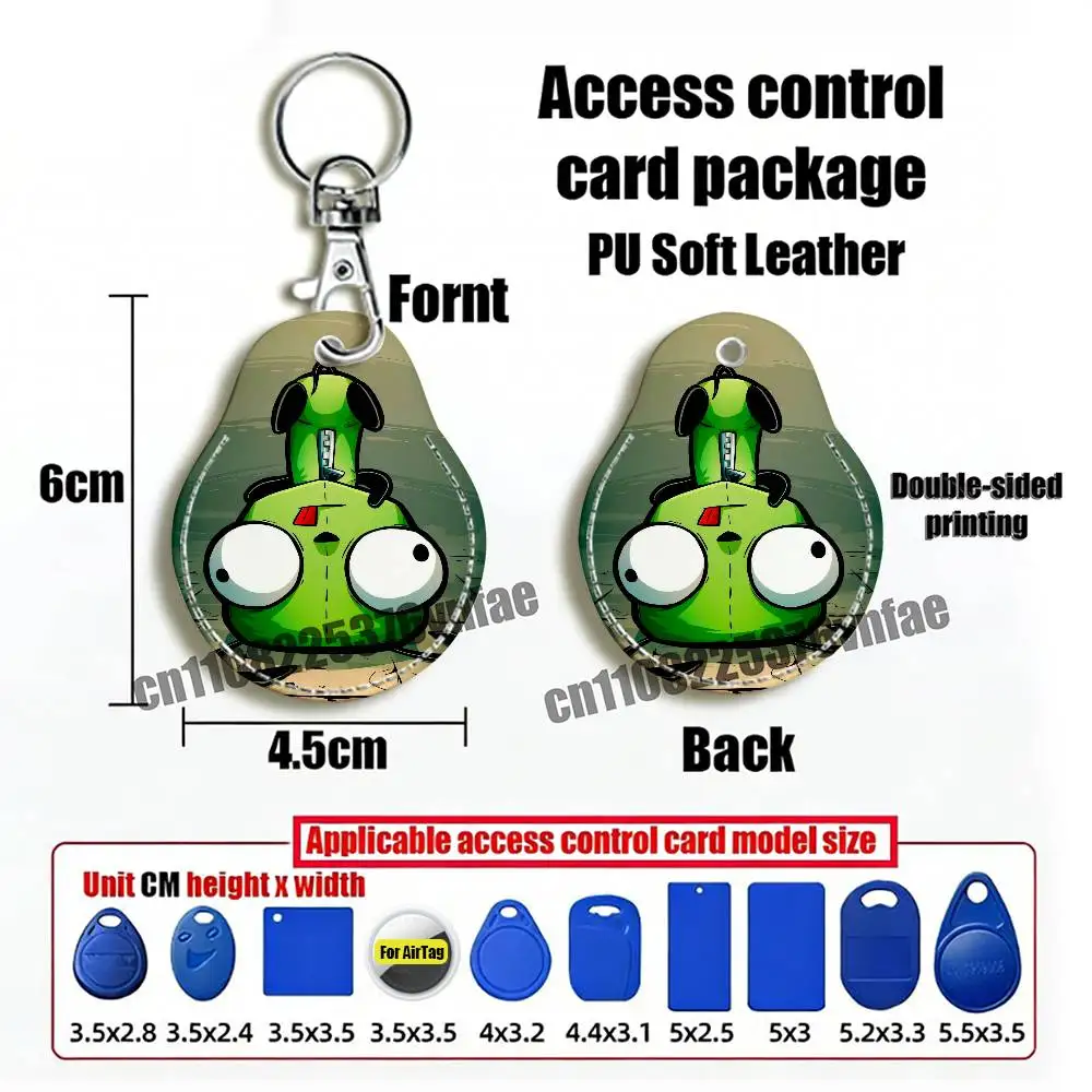 For AirTag Case Card Holder Cover ID Clips Credit Bank Access Bus Electric Keychain For Carton I-Invader Zim For Air Tag Case