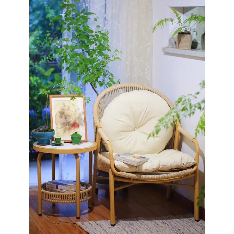 

Кресло для отдыха на балконе, одноместный диван для небольшой квартиры, плетеный стол для улицы и сада, плетеная мебель в стиле интернет-селебрити