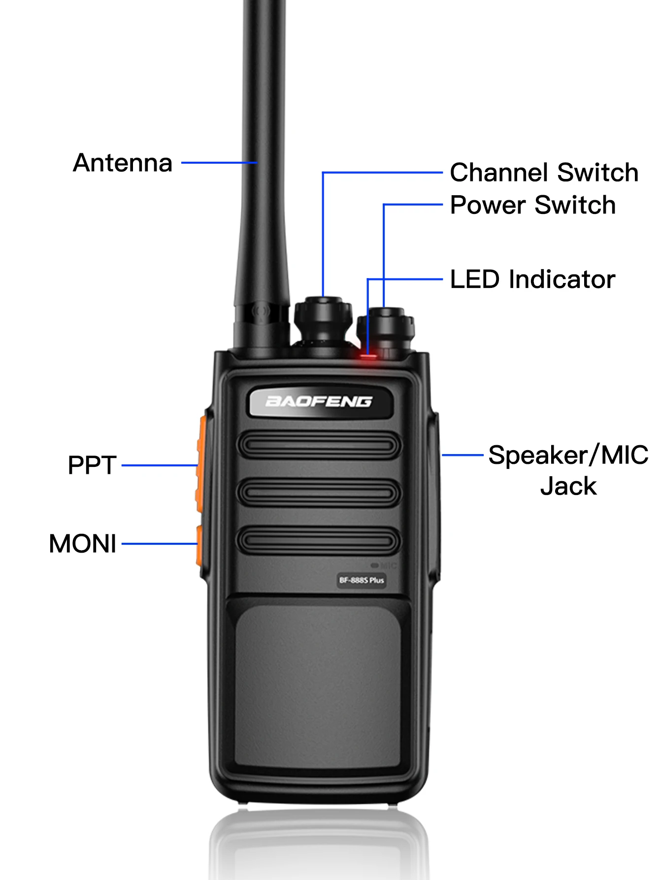 2PCS Baofeng 888SPLUS UHF PMR446 MHz Portable Handheld Two-Way Radio Set 16 Channels 3-5km Ran Communication Cars Motorcycles