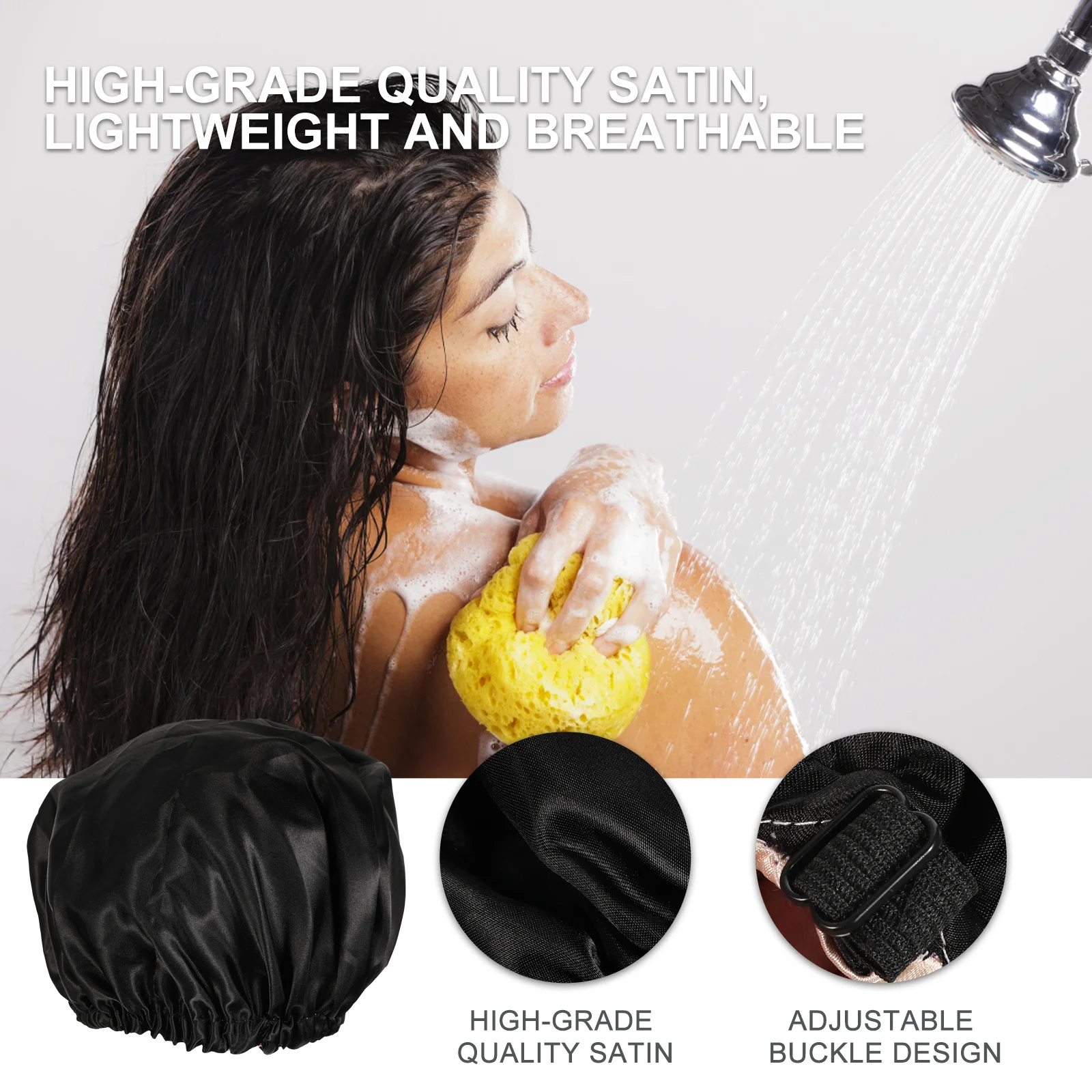 

Women Satin Sleeping Hair Bonnet Double-Layer Lightweight Elastic Protect Hair Prevent Breakage