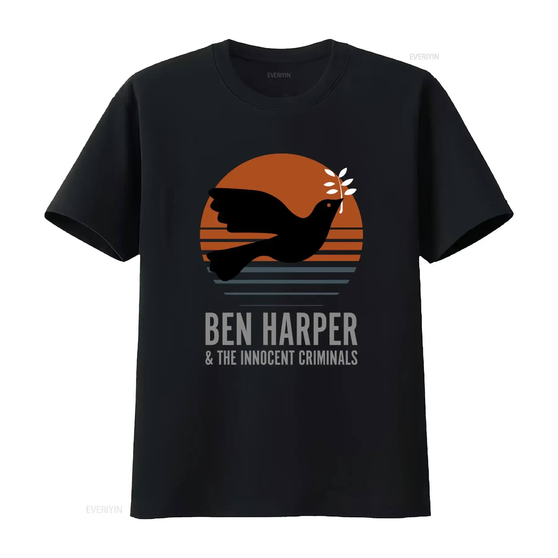 Vintage Style Ben Harper the Innocent Criminals T shirt with Bird Sun Design  vintage Washed Slightly Stylish homme fashion