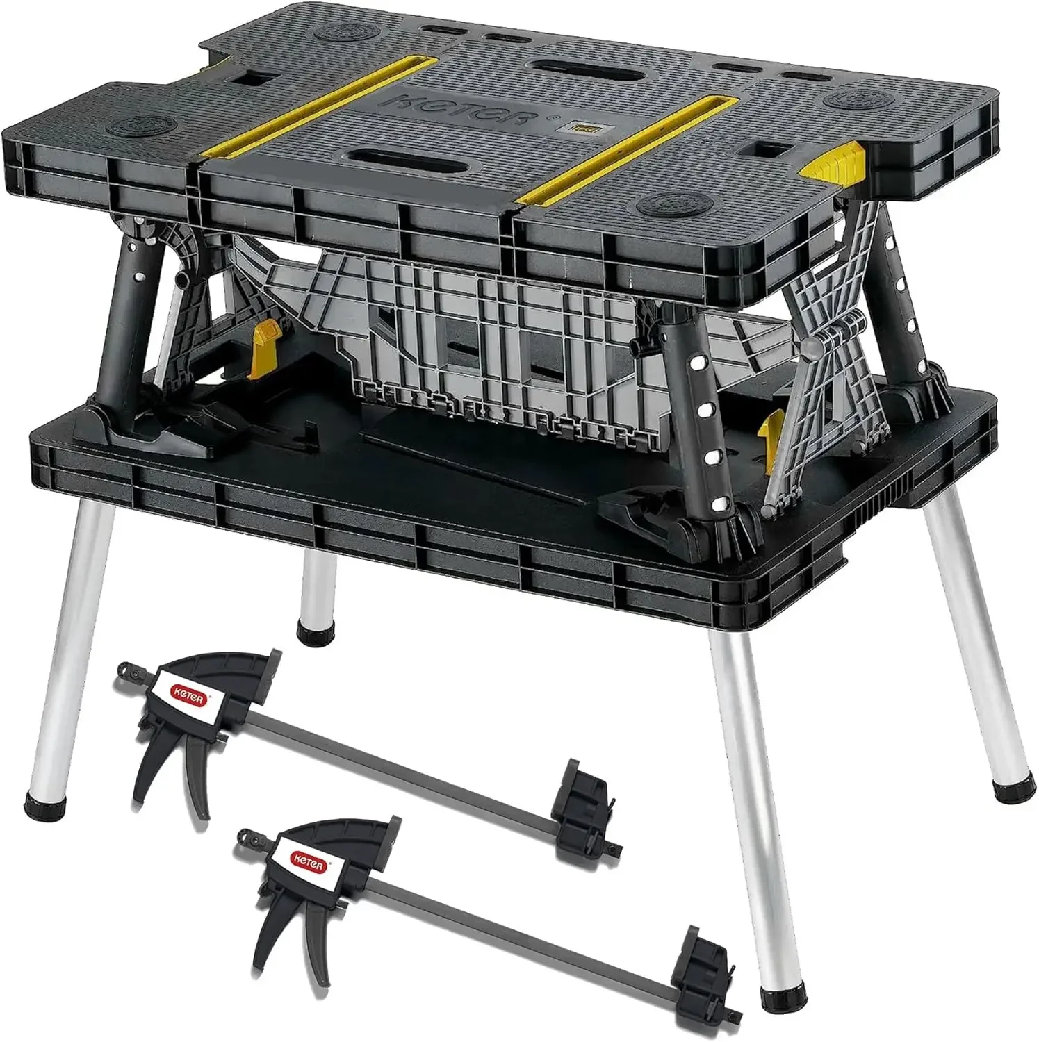 Folding Work Table, Portable Workbench w/ 12