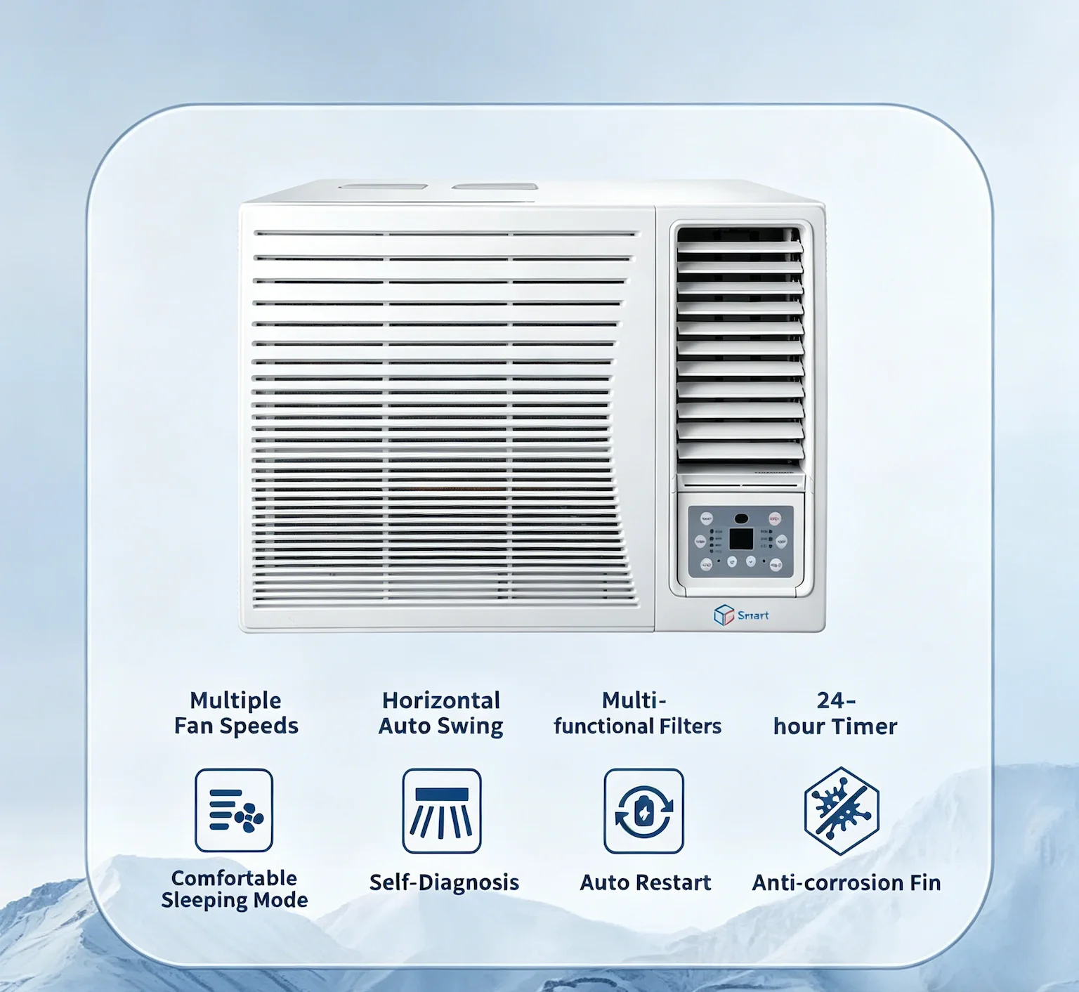 Inverter Window Air Conditioner 9000-24000 BTU Heat Pump AC Unit 220V R410A R32 Remote Control for Home Hotel T1 T3 Condition
