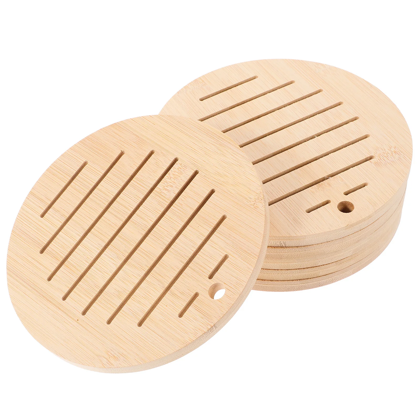 

6pcs Bamboo Placemat Pot Mat Rustic Place Mat nament Coaster Heat Insulated Smooth Surface Dining Table Decor