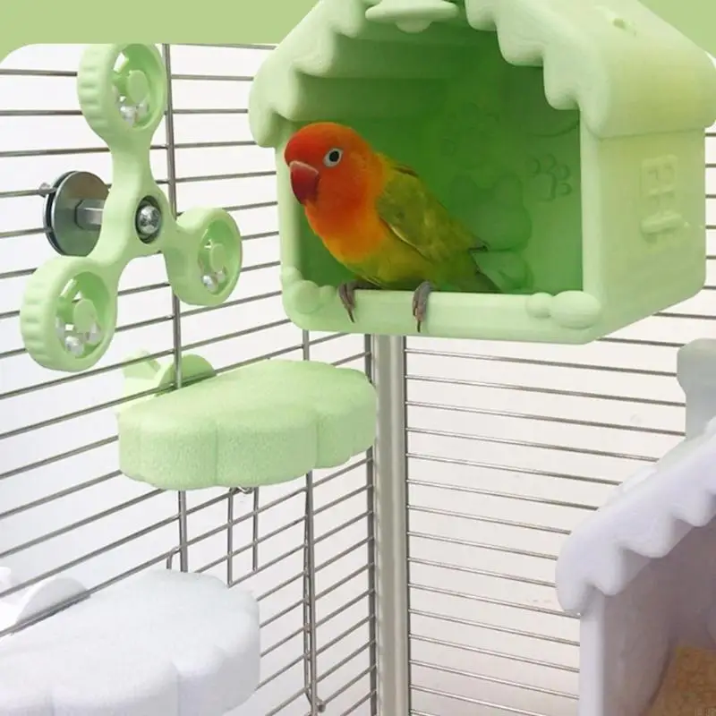 Parrots Perch Chew Toy Cloud Stand Bird Cage Accessories For Beak Trimming And Play B03E