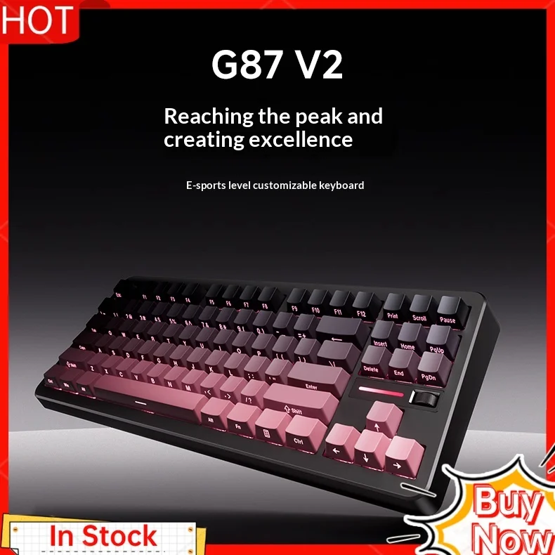 

MCHOSE G87 V2 Custom Mechanical Keyboard 87 Keys Wireless Tri-Mode Control Gasket Structure Knob Hot Swap for Gaming And Office
