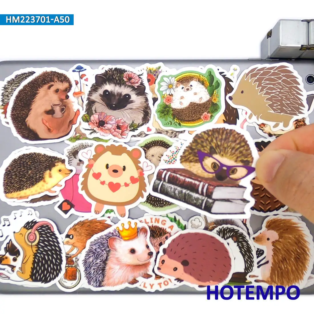 50Pieces Funny Hedgehog Cute Graffiti Erinaceus Animals Stickers for Luggage Stationery Notebooks Phone Laptop Bike Car Sticker