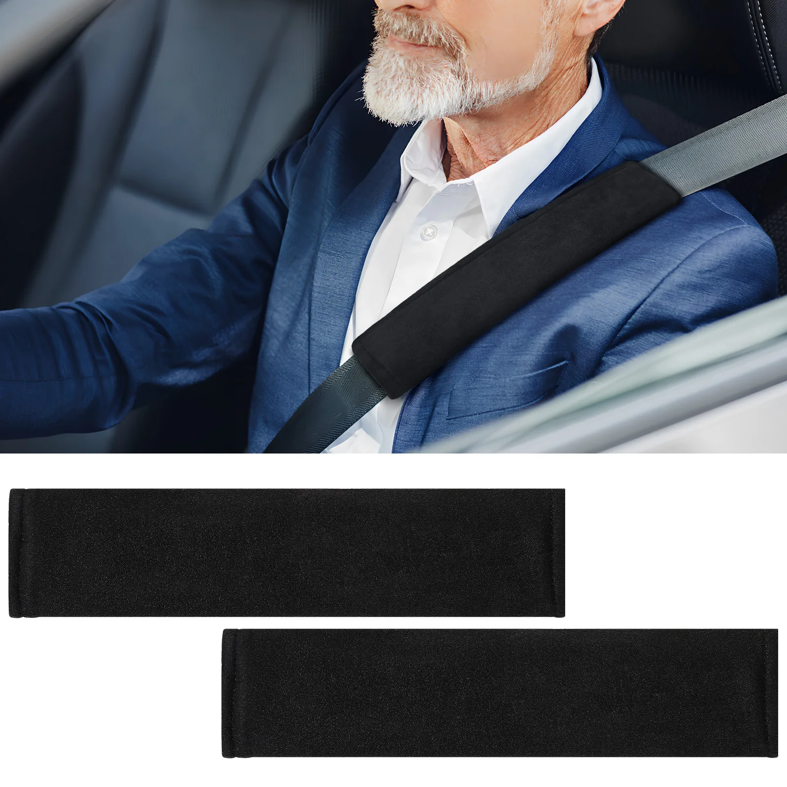 

2Pcs Seatbelt Covers High-density Polyester Comfortable Shoulder Pads for Adults Easy Installation Universal Cushion