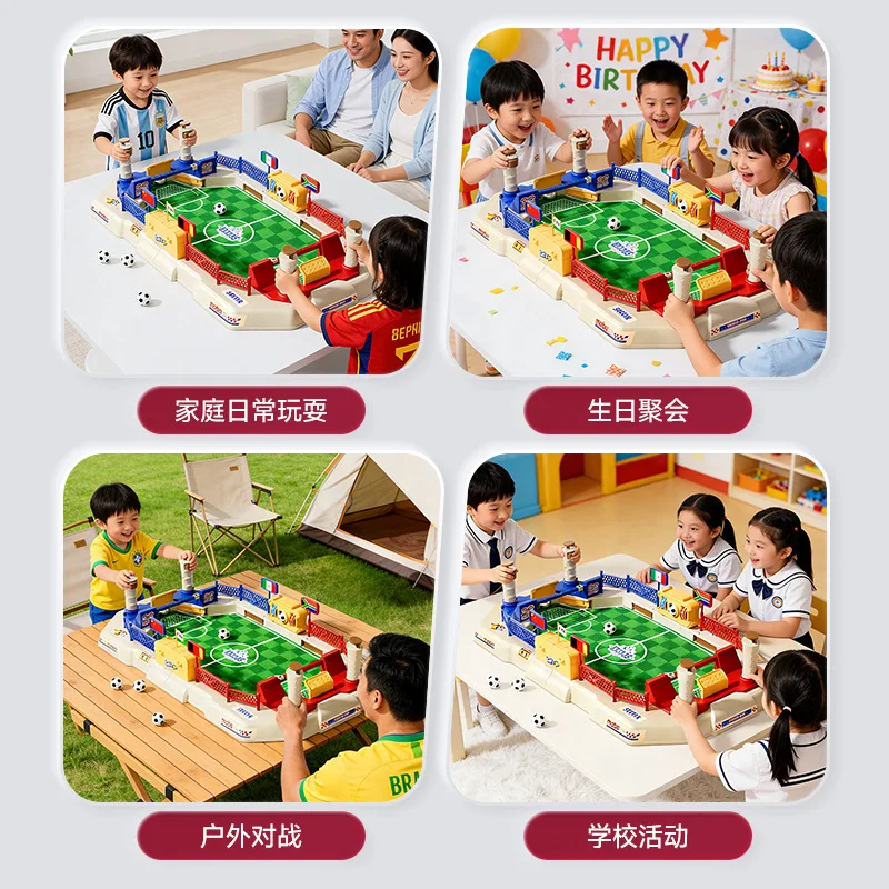Two Player Tabletop Football Battle Table Soccer Interactive Board Game For Family Gathering Outdoor Party World Cup Ideal Gift