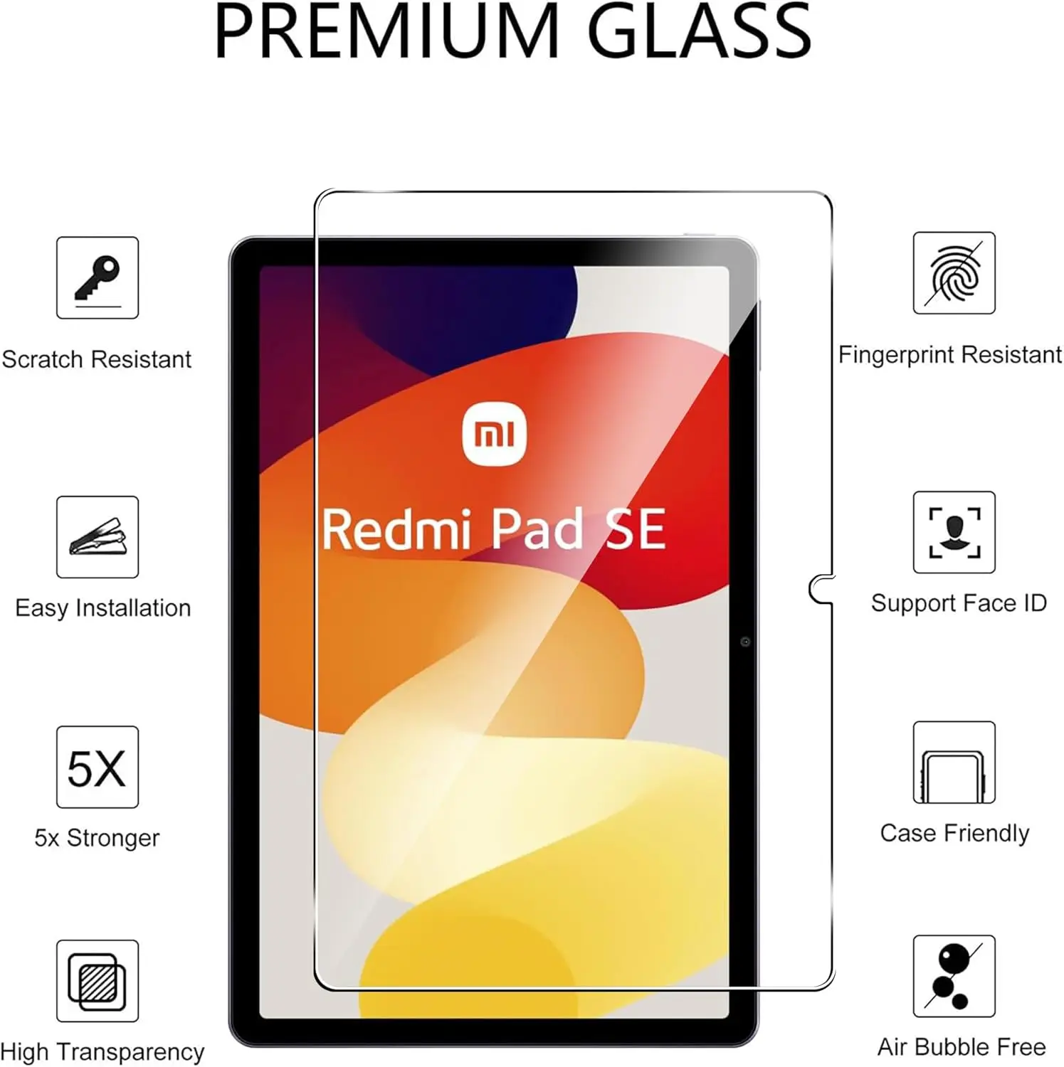 2pcs 9H Tempered Glass For Xiaomi Redmi Pad SE 11 inch 2023 Clear Screen Protector Anti Scratch Protective Film