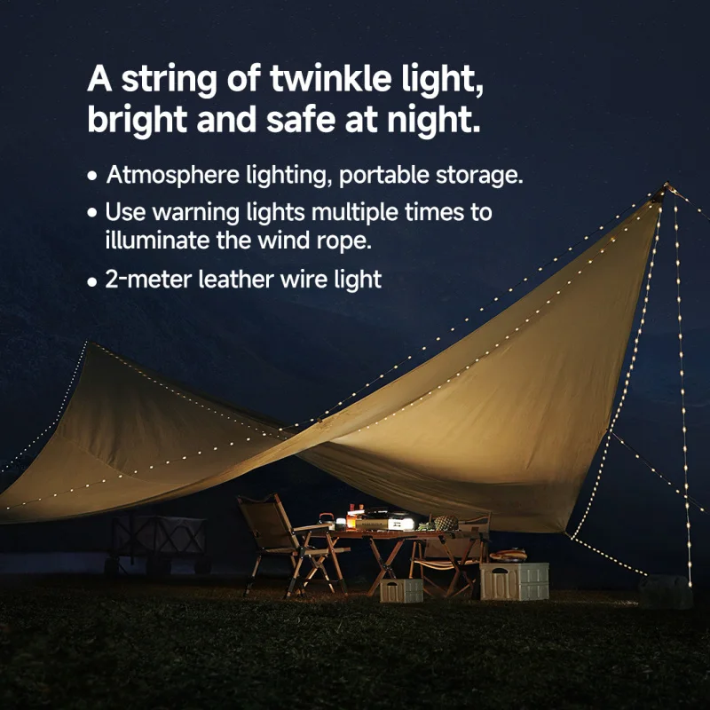 Multi-Purpose light outdoor camping tape light string canopy tent ambience light portable storage warning light