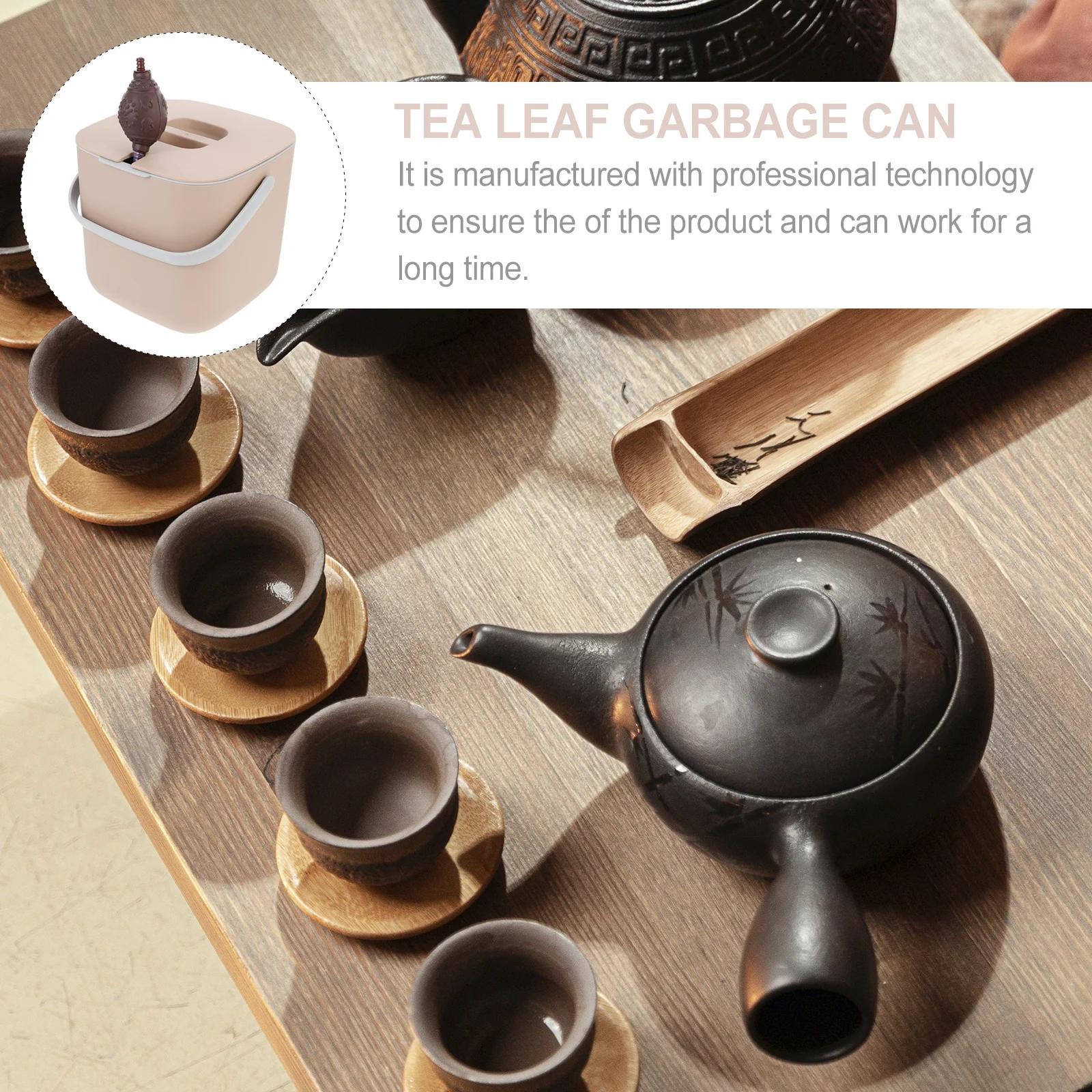 

1Set Portable Tea Leaf Bucket Tea Residue Storage Holder with Handle Large Capacity Plastic for Home Office Kitchen