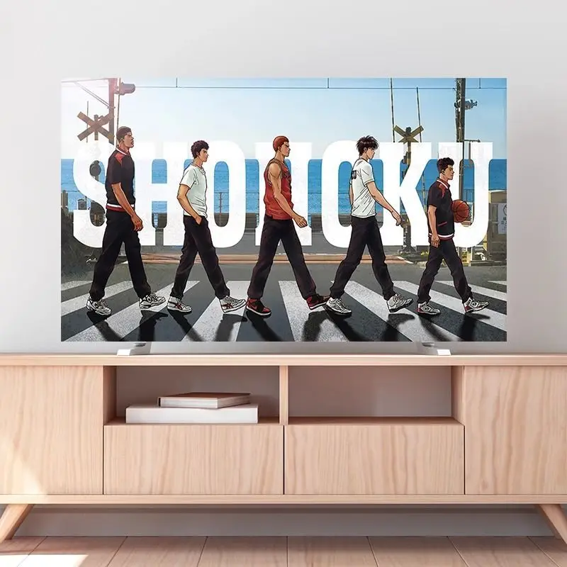 

Anime Style Japanese Dunk Cartoon 65 inch TV Cover Dustproof Universal Fit for Curved Flat Screen Wall-Mounted Television