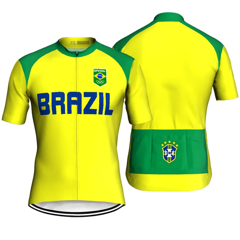 

Brazil Outdoor Bicycle Wear Short Sleeve Jacket Cycling Road Top MTB Motocross Clothing Cool Shirt Sweatproof Jersey Protection