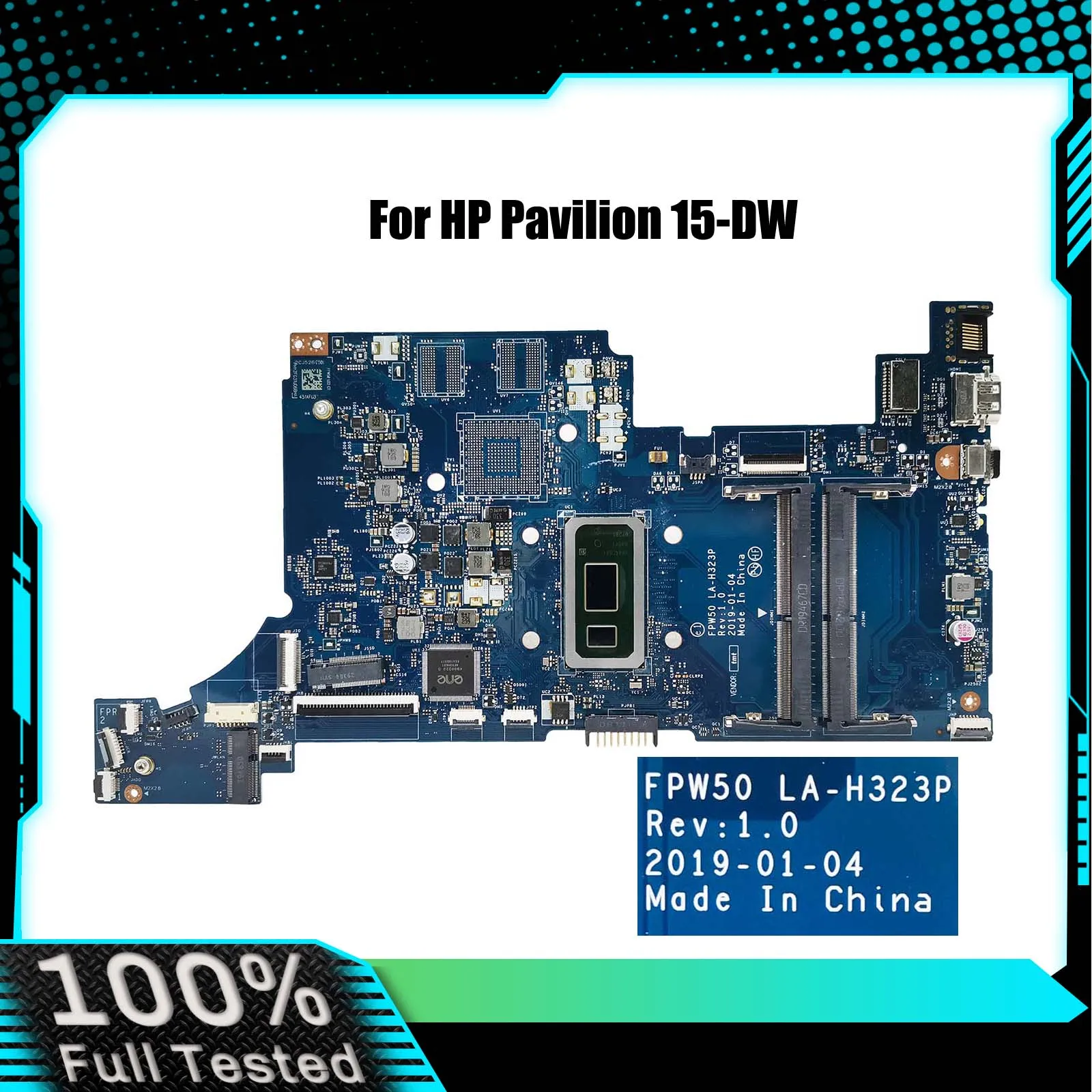 

FPW50 LA-H323P For HP Pavilion 15-DW 15S-DU Laptop Motherboard With 6405U I3-8145U I5-8265U I7-8565U DDR4 Fully Tested