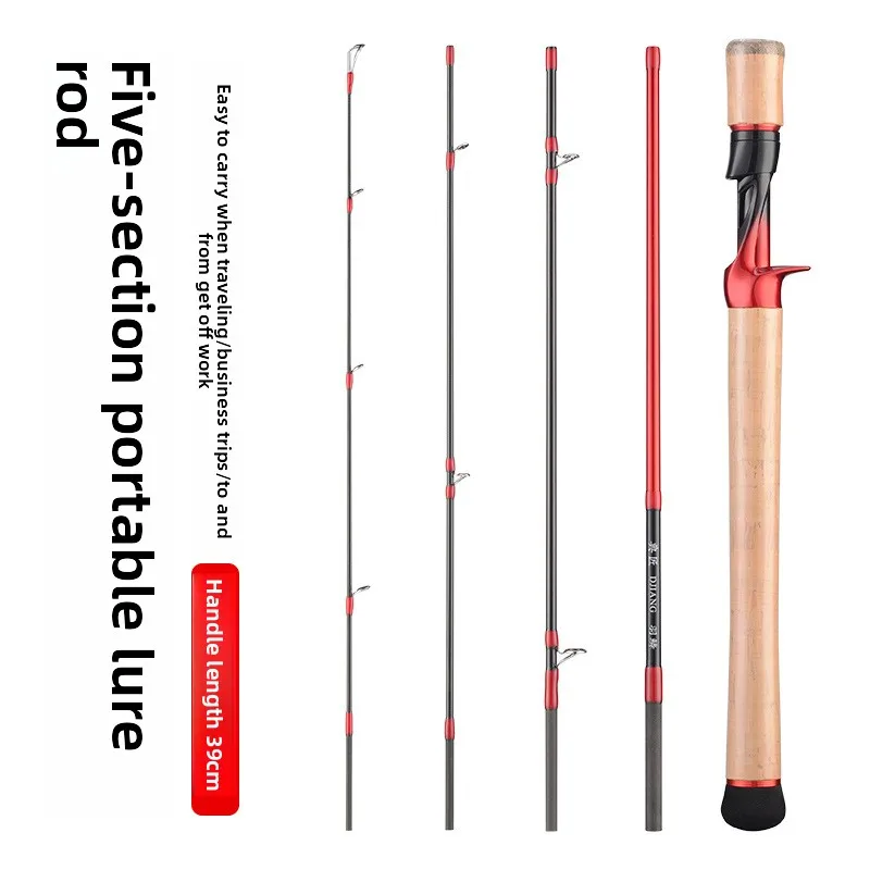 

L-adjusted Luya rod 5-section portable micro-object horse mouth rod multi-section travel perch mouth rod large guide ring