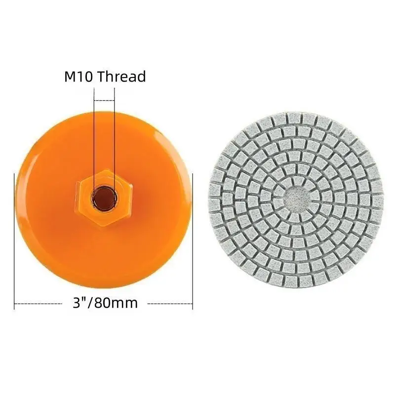 3Inch 80mm Diamond Wet Dry Polishing Pad With Backer For Grinding Granite Stone Concrete Marble Quartz Abrasive Buckle Lock