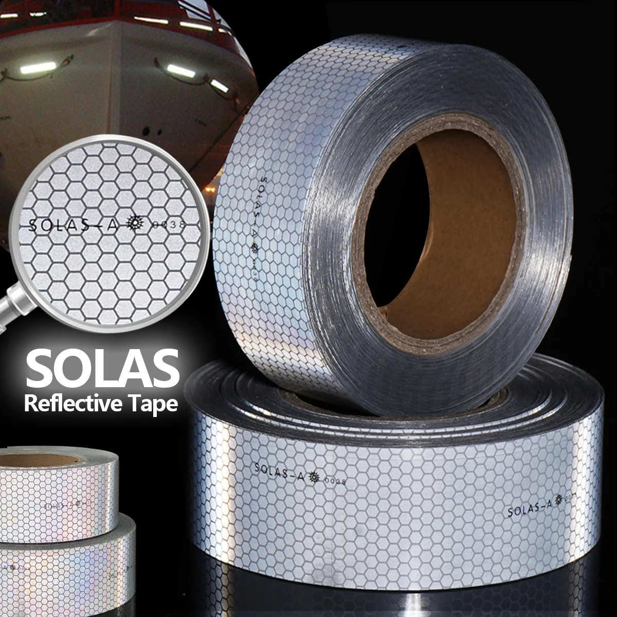 

Светоотражающая лента морской пленки класса SOLAS для кораблей, привлекательное предупреждение о безопасности, серебристо-белая водонепроницаемая супер светоотражающая лента