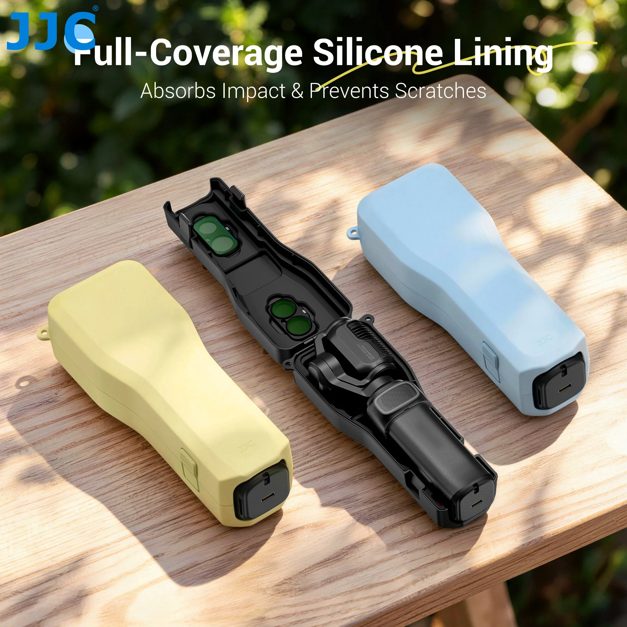 JJC For Insta360 Luna Ultra Protective Casewith Lens Filter SD Card Storage Slots Lanyard Holes ABS Hard Shell Silicone Liner