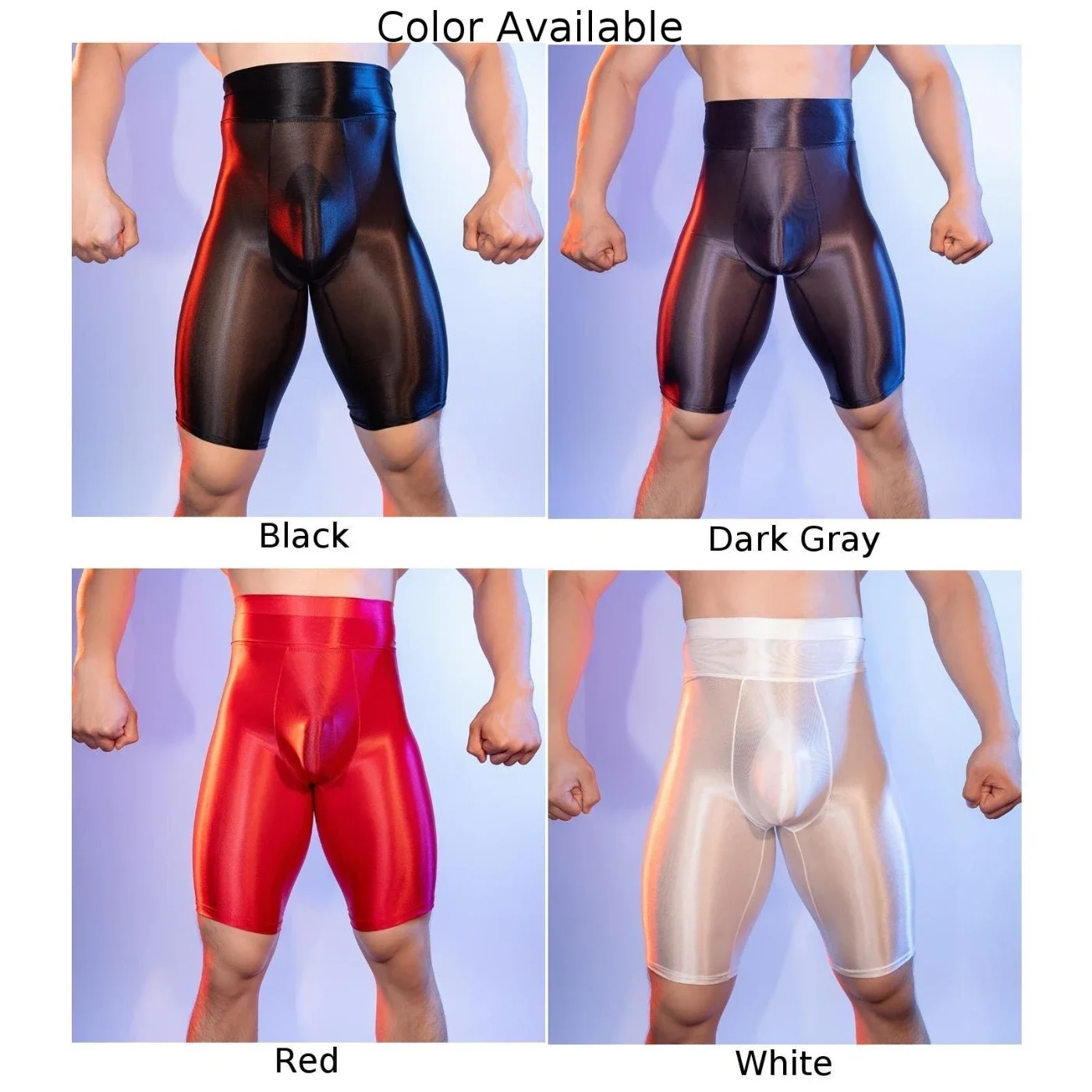 شورت بوكسر لامع للرجال ، حقيبة منتفخة ، زيت ، ملابس داخلية جذوع ، مرونة عالية ، كلسون نحيف ، مشد جسم نحيف ، ملابس داخلية